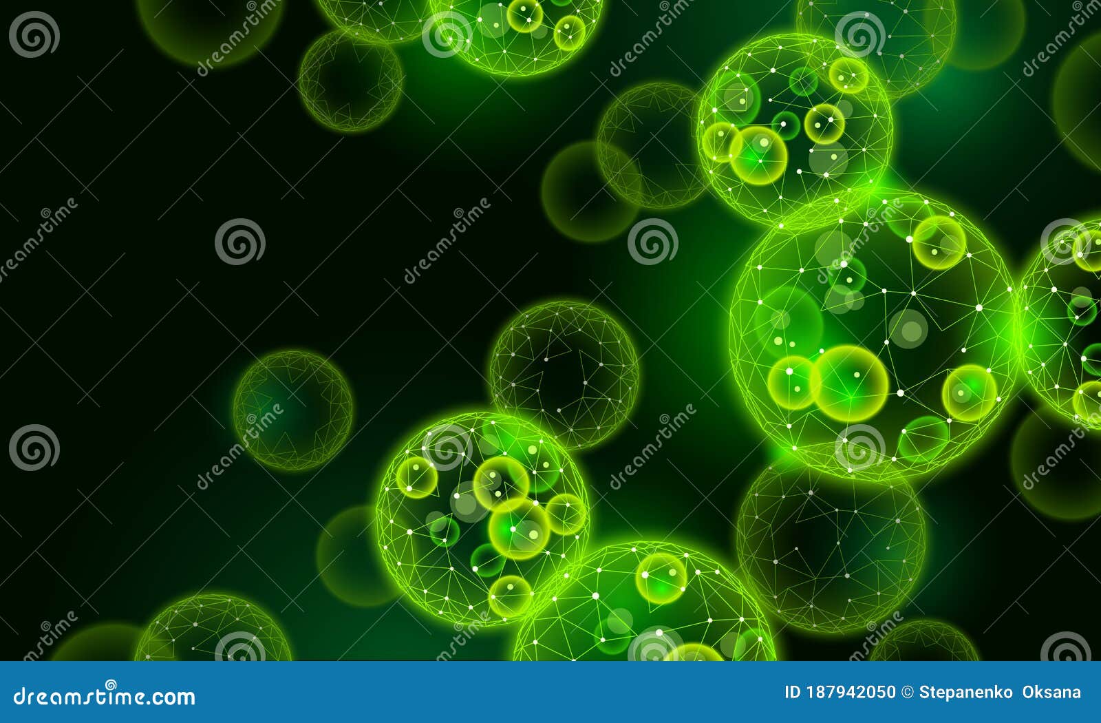 3d realistic macro chlorella cells colony. green energy biofuel food supplement. chlorophyll source healthy diet. green