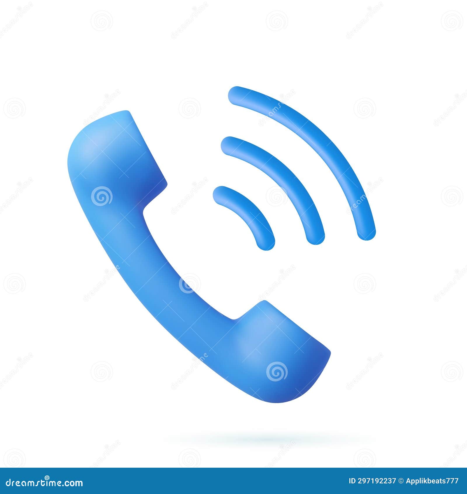 3D Realistic Phone Handset Ringing Stock Illustration Illustration of