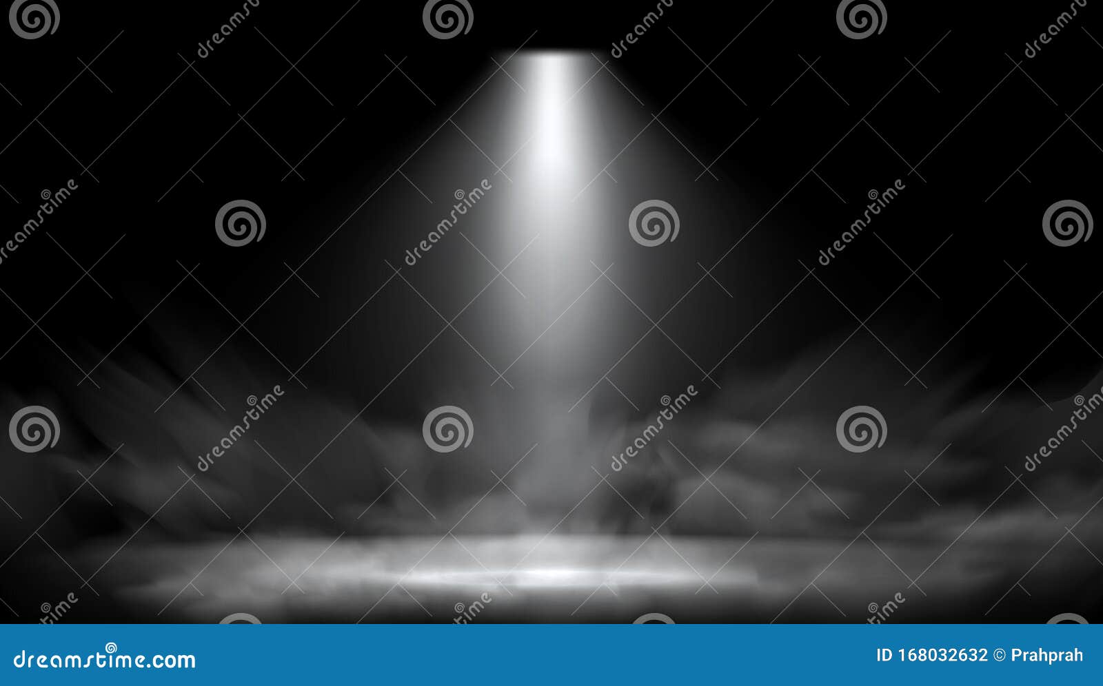 3D Realistic Smoke Studio Back with Spotlight Stock Vector