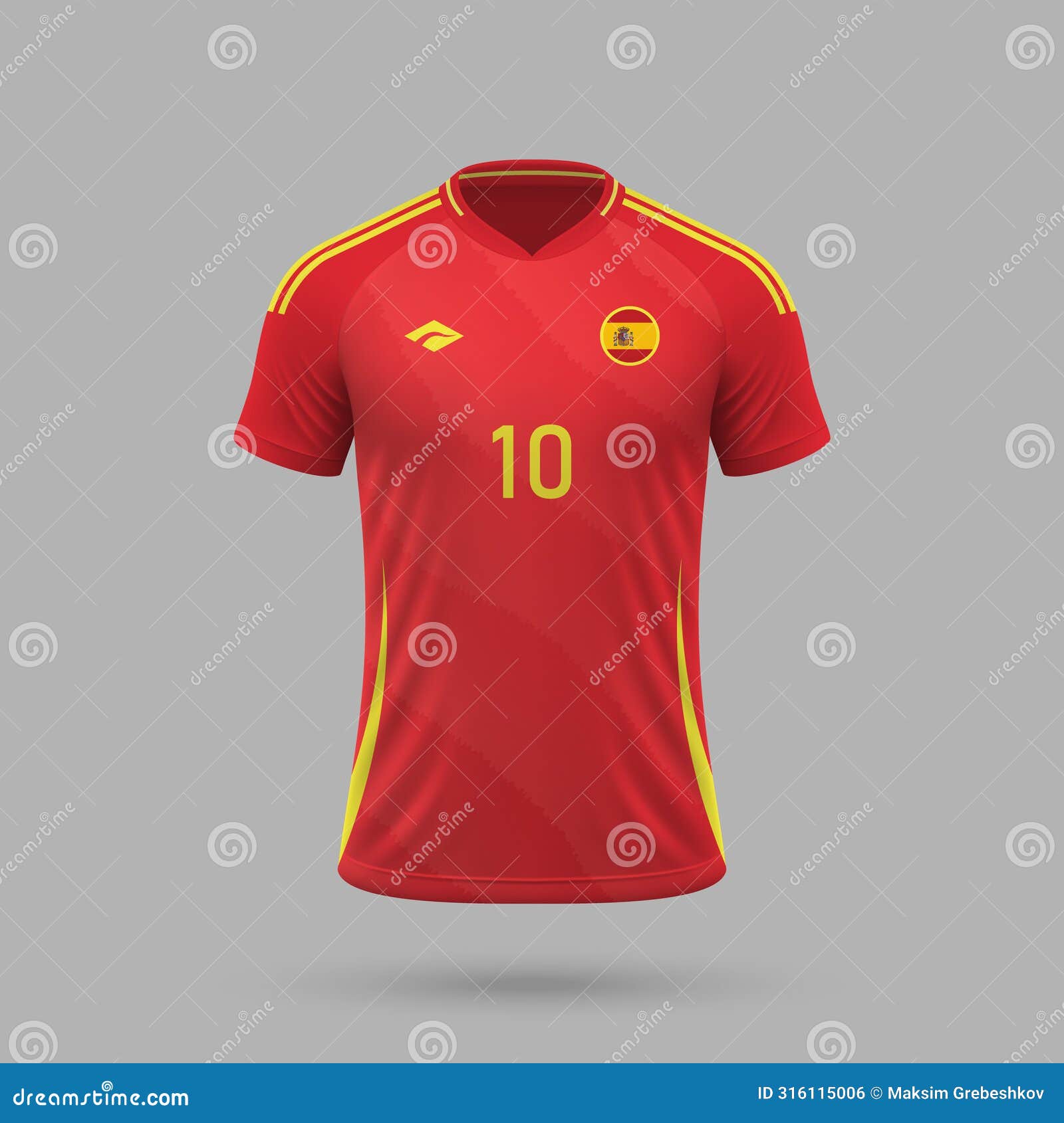 3d Realistic Soccer Jersey Spain National Team 2024 Stock Illustration