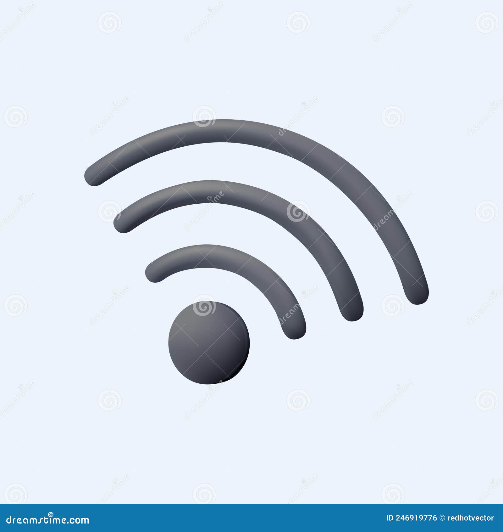 3d Realistic Wireless Network Vector Illustration Wi Fi Icon Design