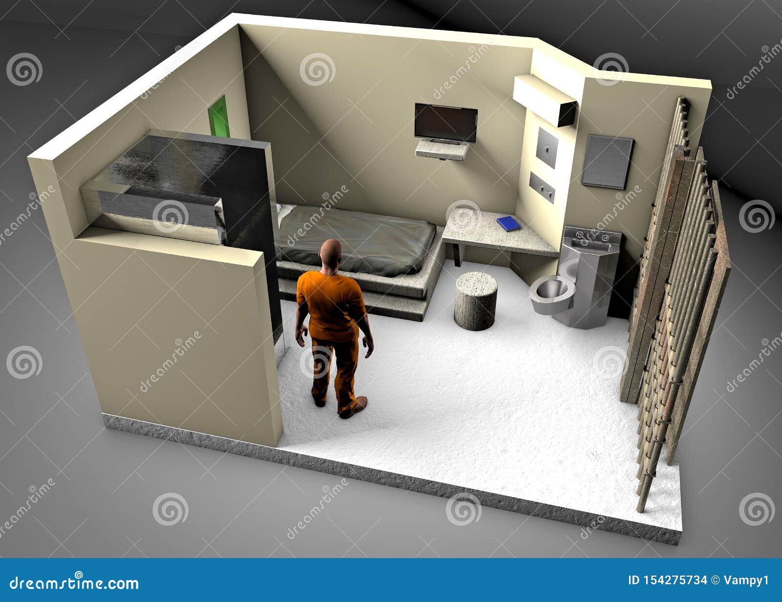 3d Reconstruction Of A Prison Cell Adx Florence Supermax Colorado Penitentiary Us Maximum Security Penitentiary Center Stock Illustration Illustration Of Cosmos Orbit