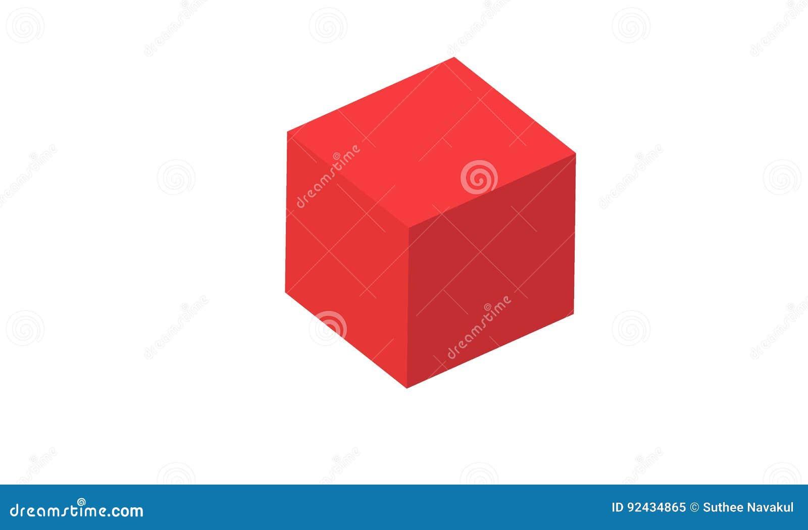 3D Red Cube Isolated on White Background. Stock Illustration
