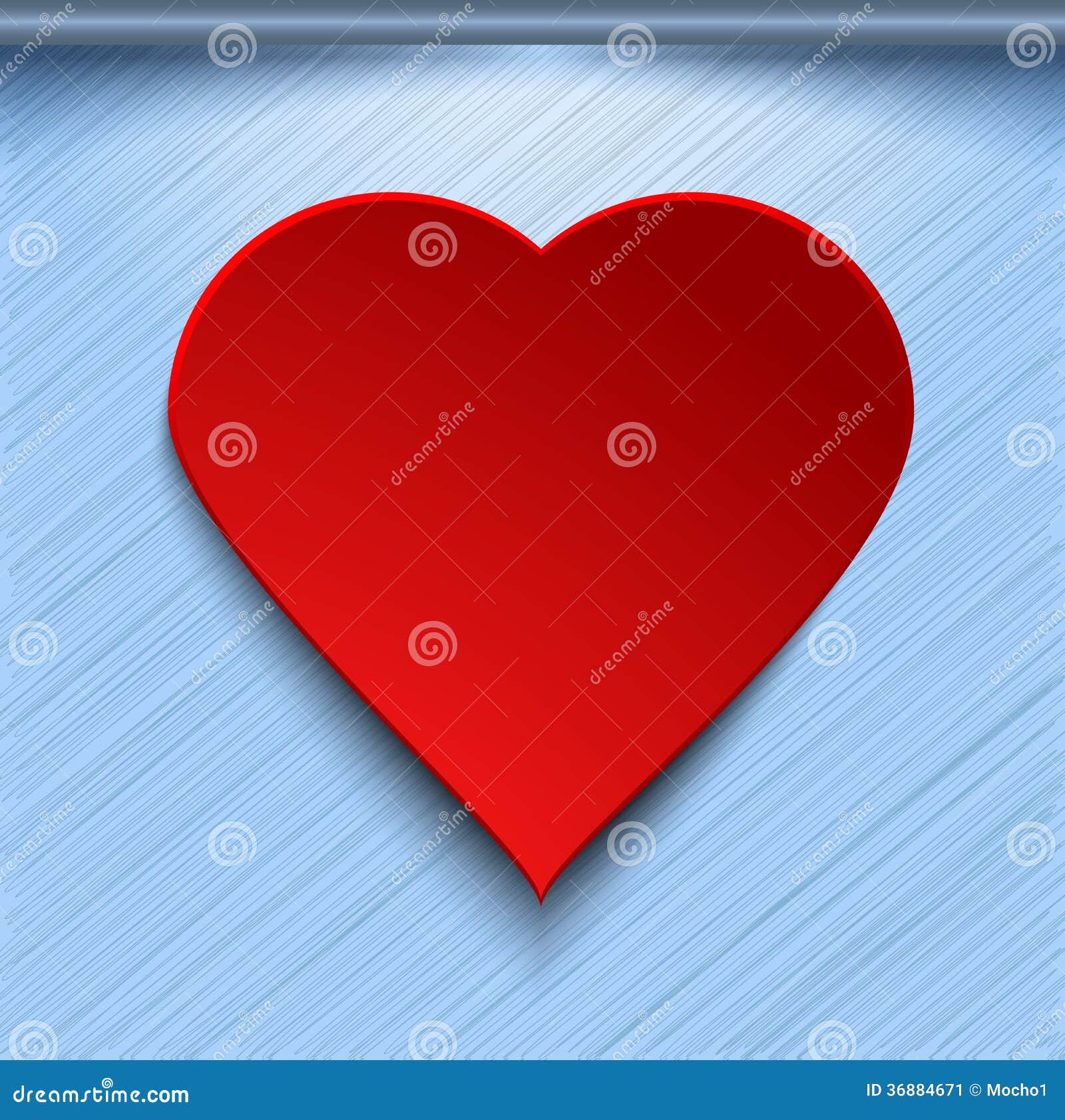 3d Red Heart on Blue Background Stock Vector Illustration of illuminated, romantic 36884671