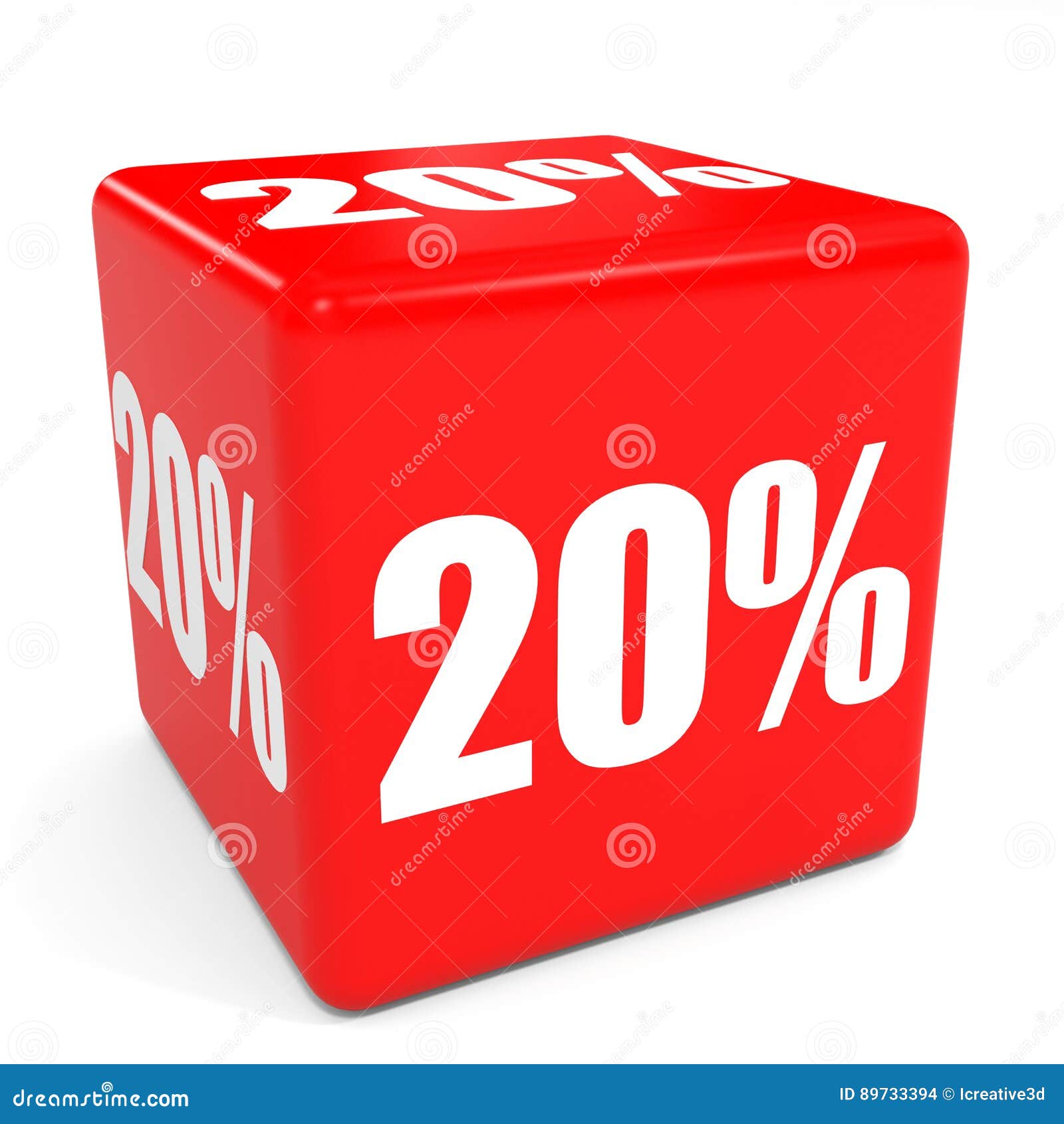 3D Red Sale 20 Percent Discount. Stock - Illustration of cube, sale: 89733394