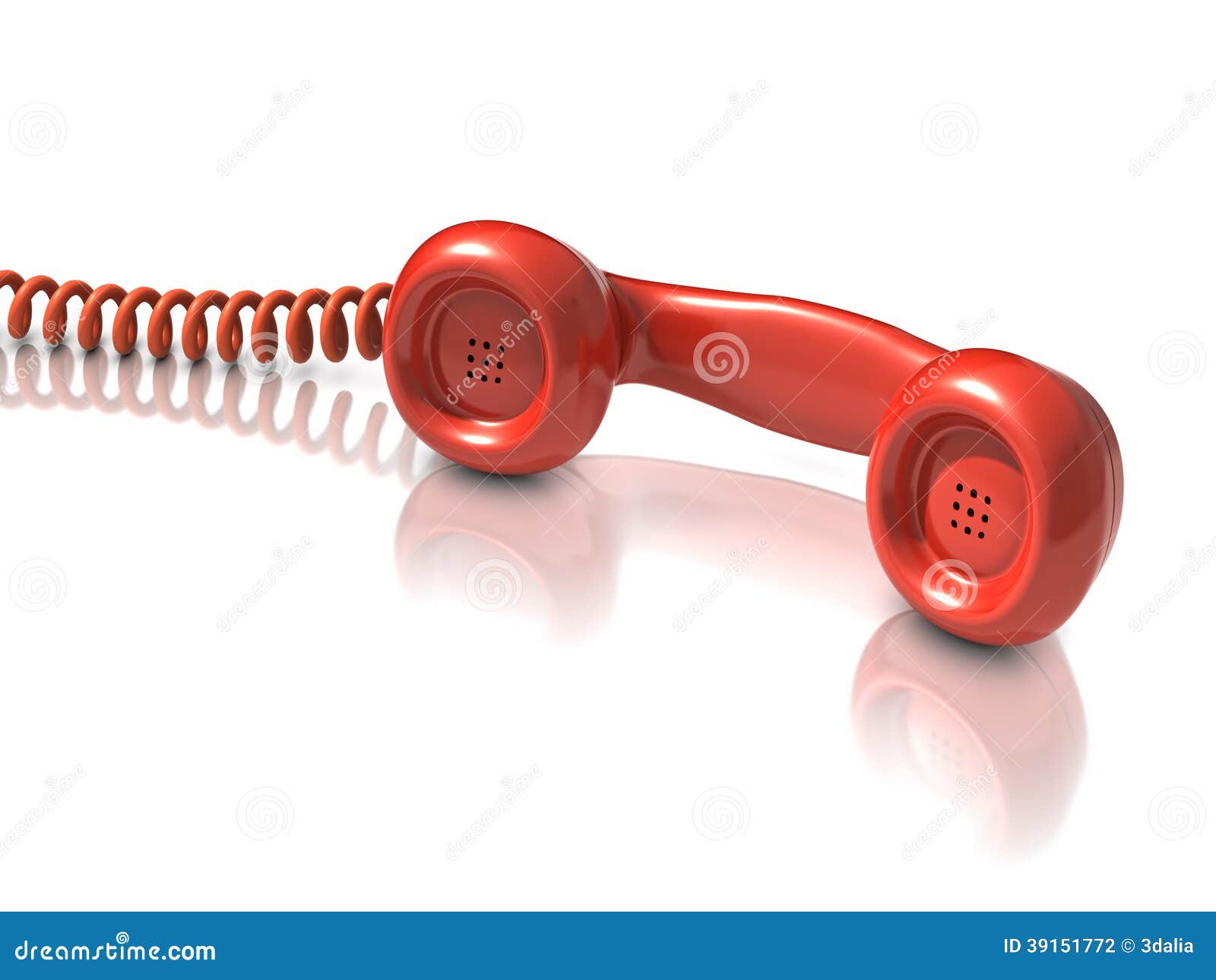 3d Red telephone handset stock illustration. Illustration of message