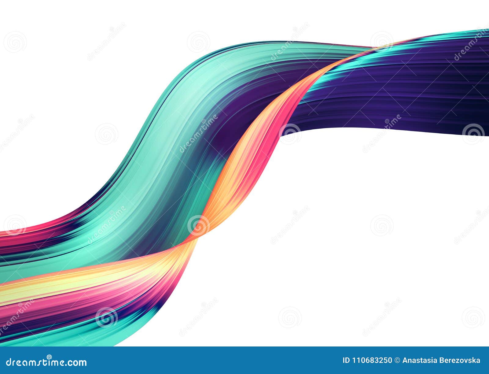 3d render abstract background. colorful twisted s in motion. computer generated digital art.