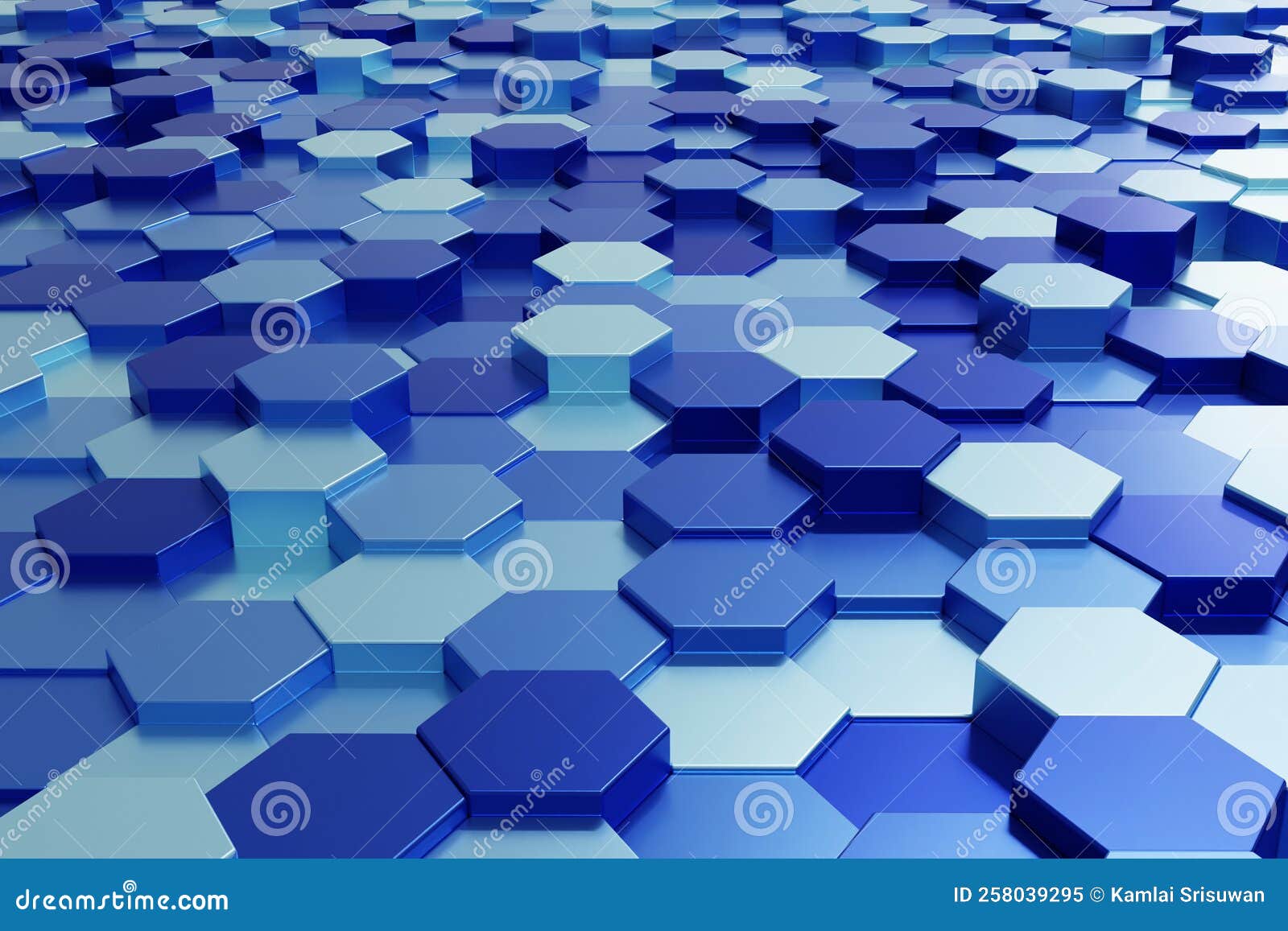 3D Render Abstract Background Modern Geometric Hexagon Wallpaper Stock