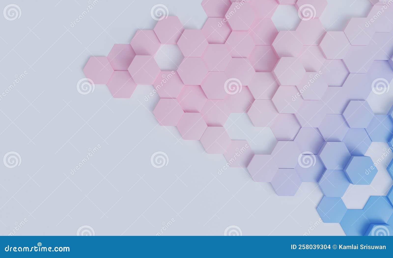 3D Render Abstract Background Modern Geometric Hexagon Wallpaper Stock