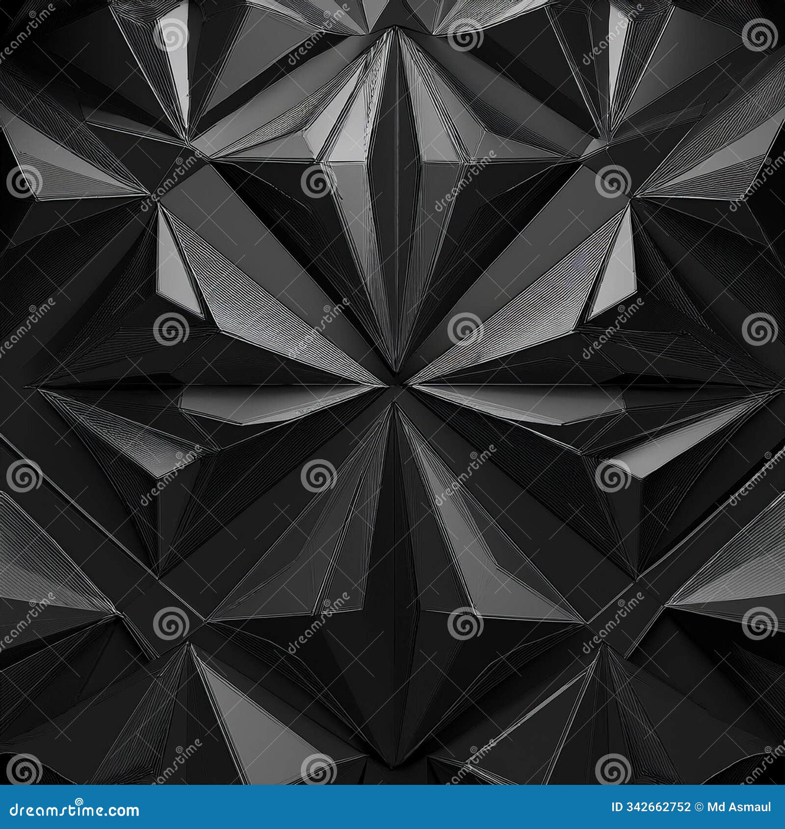 3d render, abstract black crystal background, faceted texture, macro panorama, wide panorami