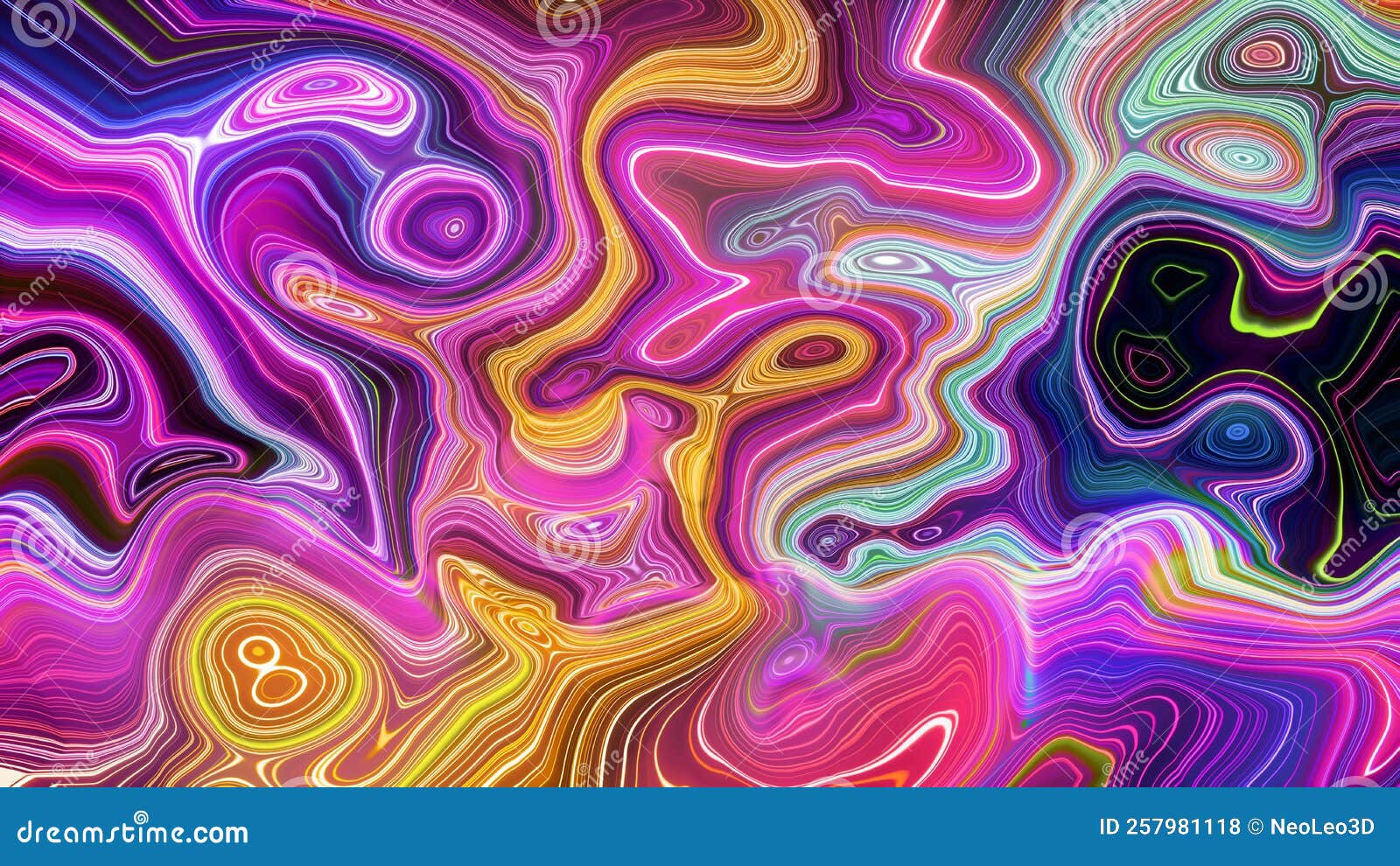 3d Render, Abstract Colorful Background, Modern Wallpaper with Lines