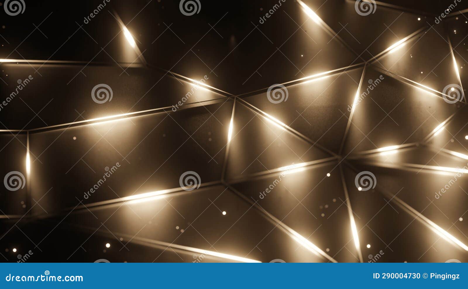3d Render Abstract Gold Neon Light Background Stock Illustration