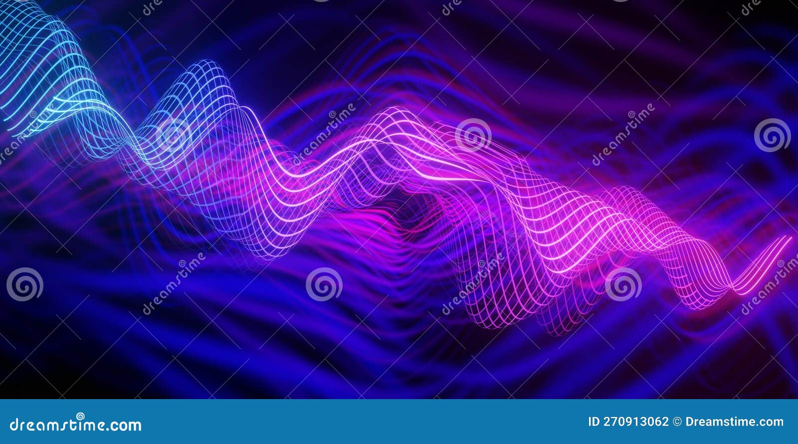 3d Render,abstract Wave Technology Background with Colorful Light