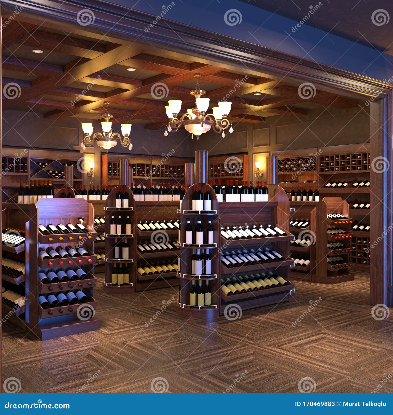 3d Render of Alcololic Beverages Shop Stock Illustration Illustration of house, building