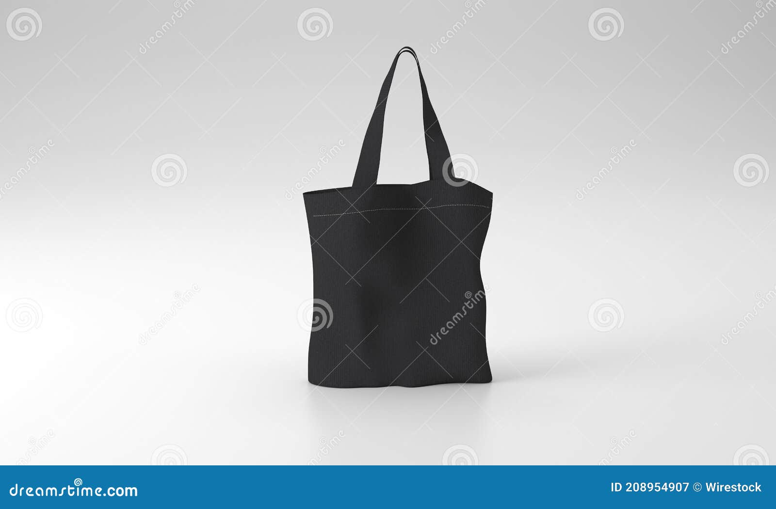 3d Render of a Bag Made with Black Cloth on a White Background Stock ...