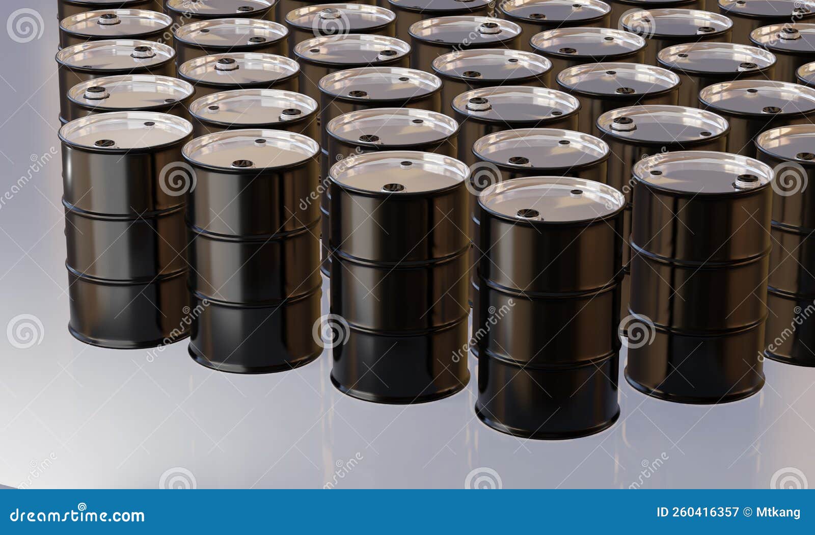 3d Render of Barrels for Oil or Chemical Storage in Warehouse Stock