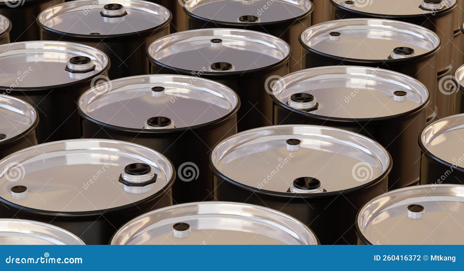 3d Render of Barrels for Oil or Chemical Storage in Warehouse Stock