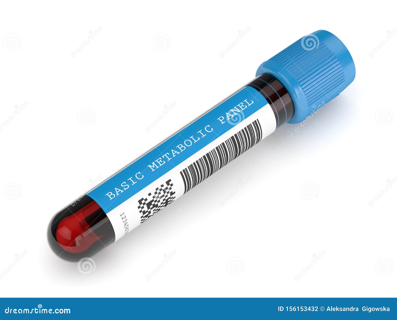3d Render of Basic Metabolic Panel Blood Tube Stock Illustration