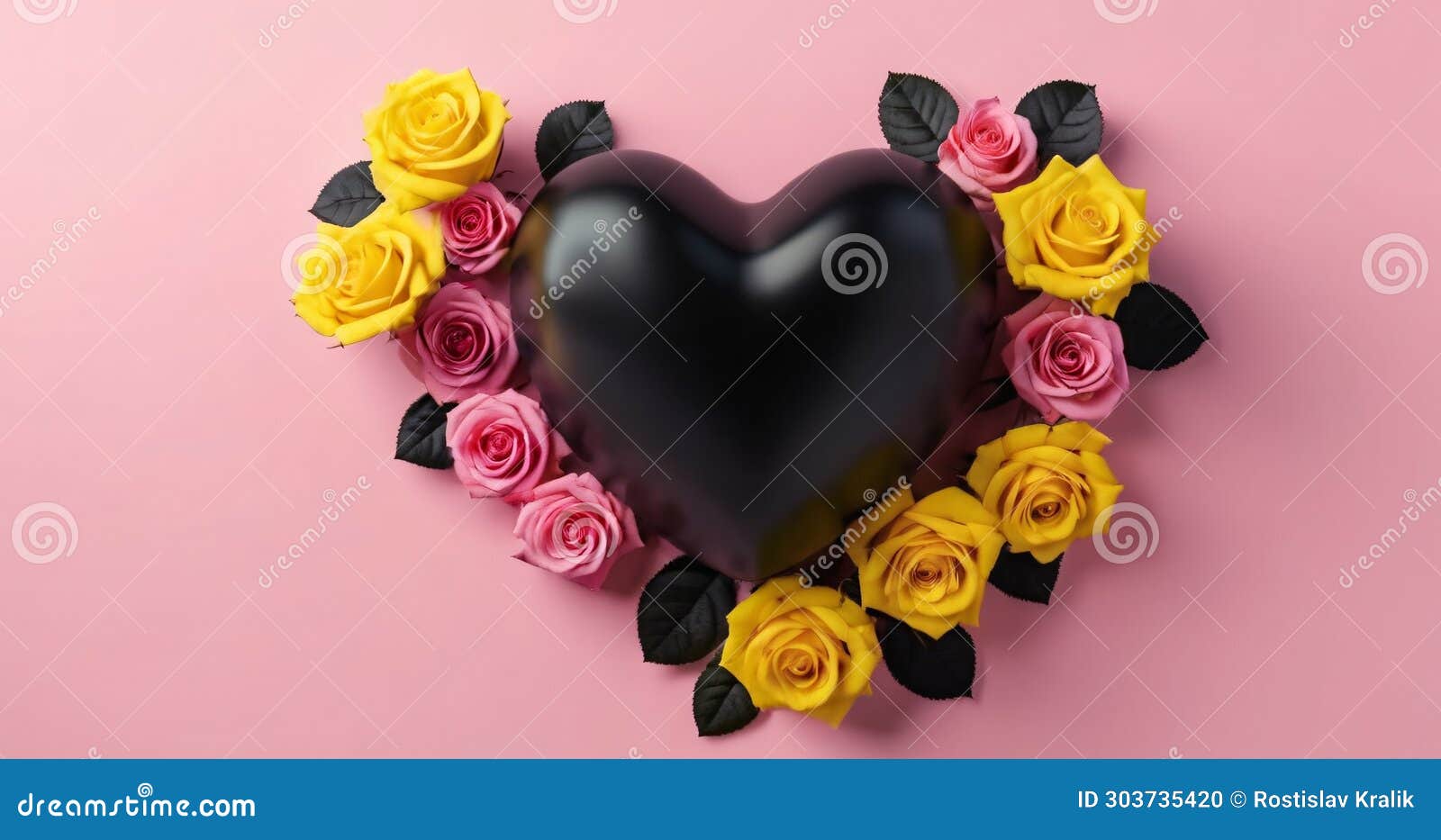 3d render of black heart.