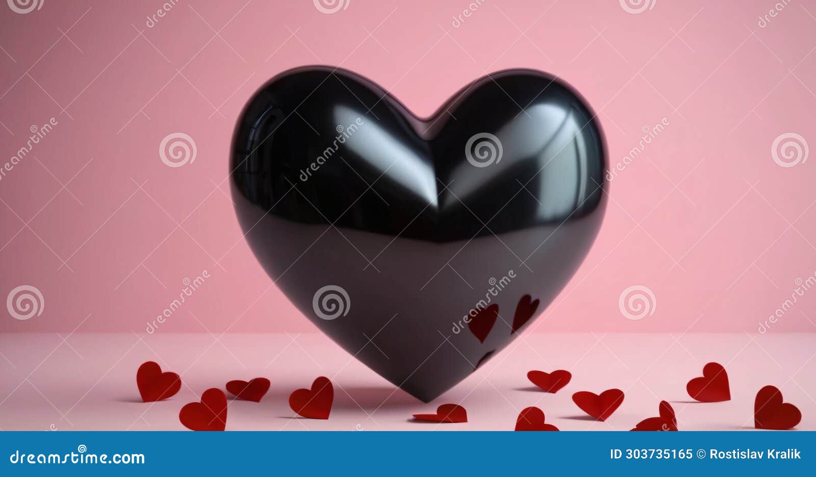 3d render of black heart.
