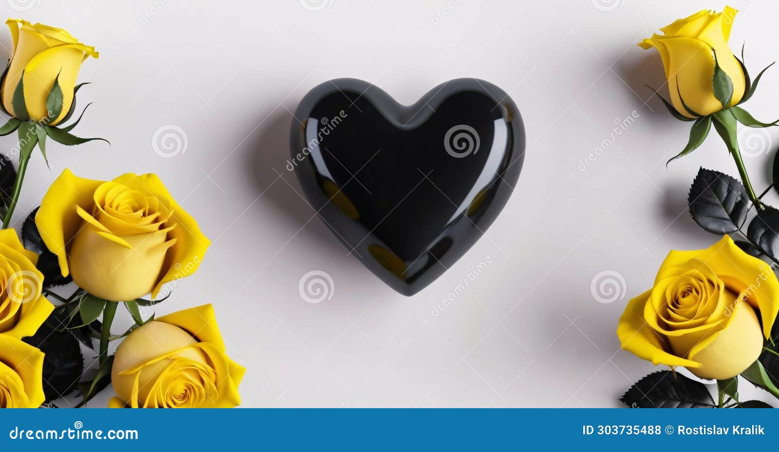 3d render of black heart.