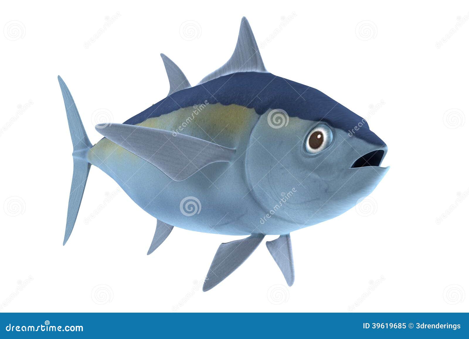 Tuna Blackfin Vector Illustration Swimming Of Tuna Fish Bluefin Drawing
