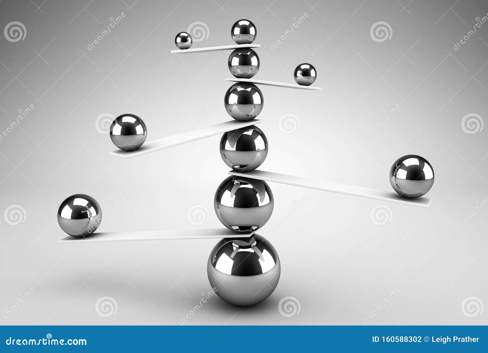Carefully Balanced Spheres. Balance and Stability Concept Stock
