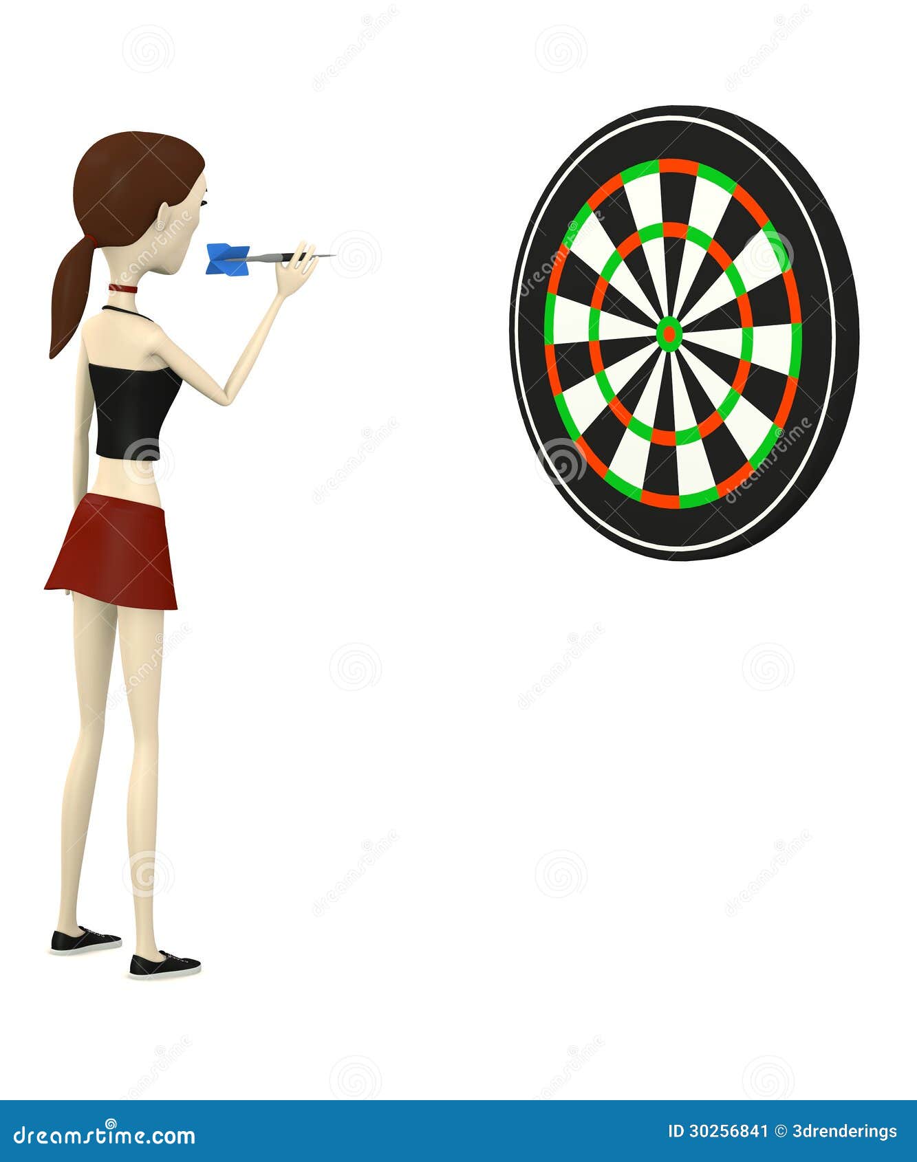 Cartoon girl with dart stock illustration. Illustration of toon 30256841