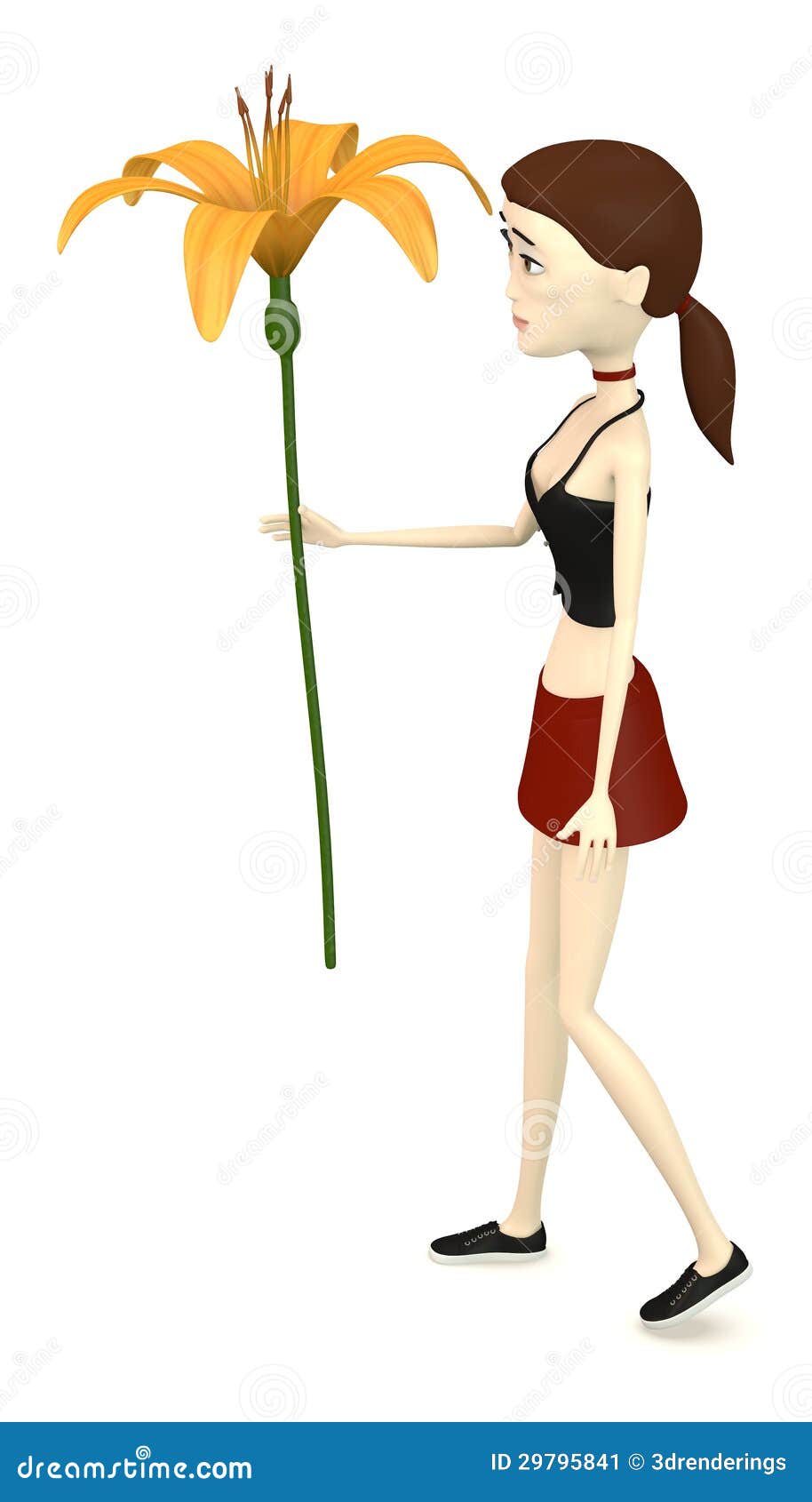 Render Of Apricot Lilly RoyaltyFree Stock Image