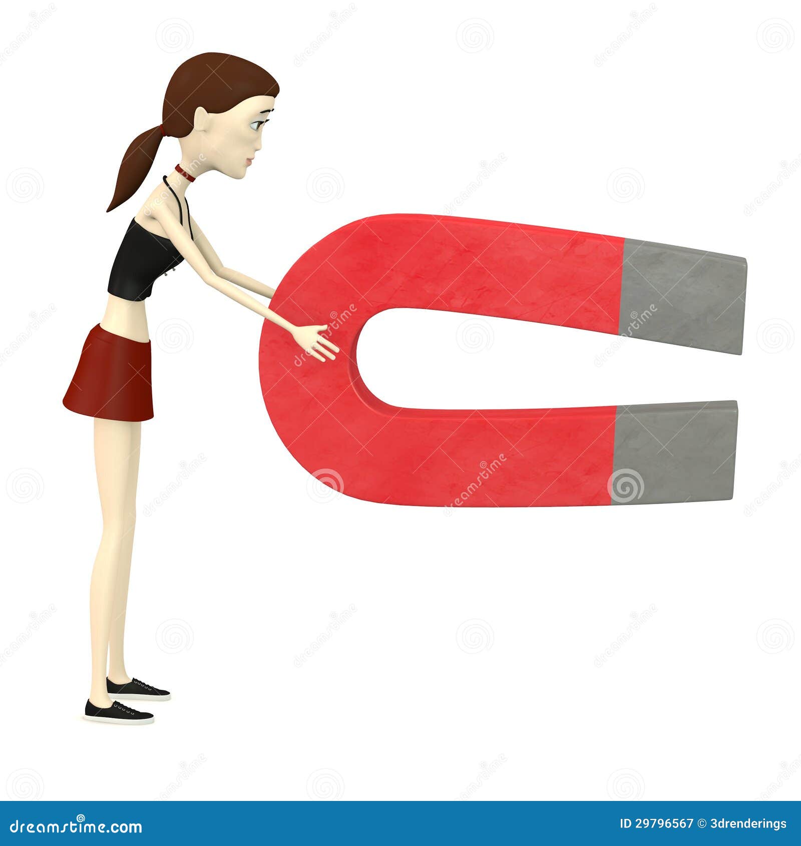 Cartoon girl with stock illustration. Illustration of toon