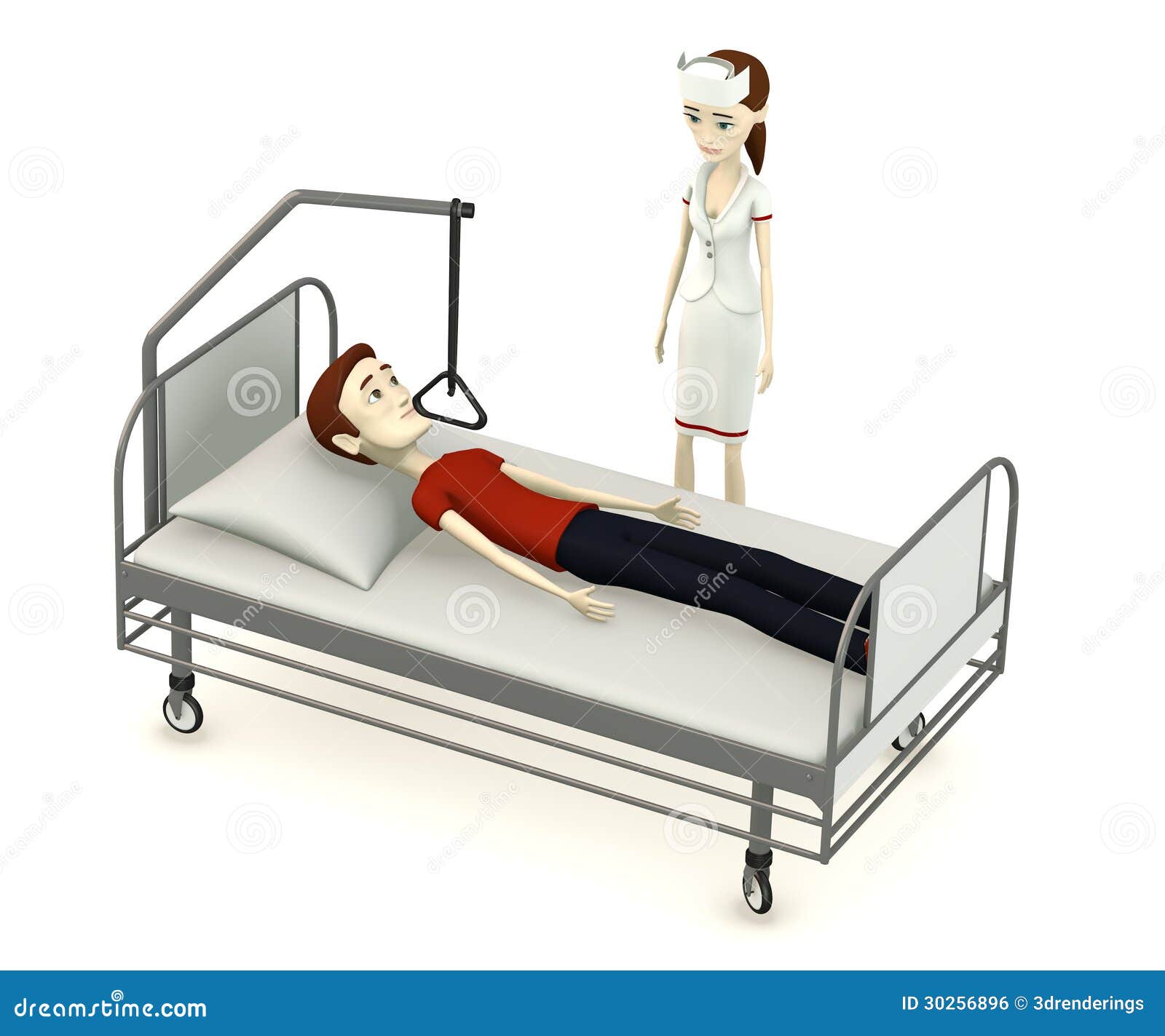 Man On Hospital Bed With Nurse Royalty Free Stock Image - Image: 30256896