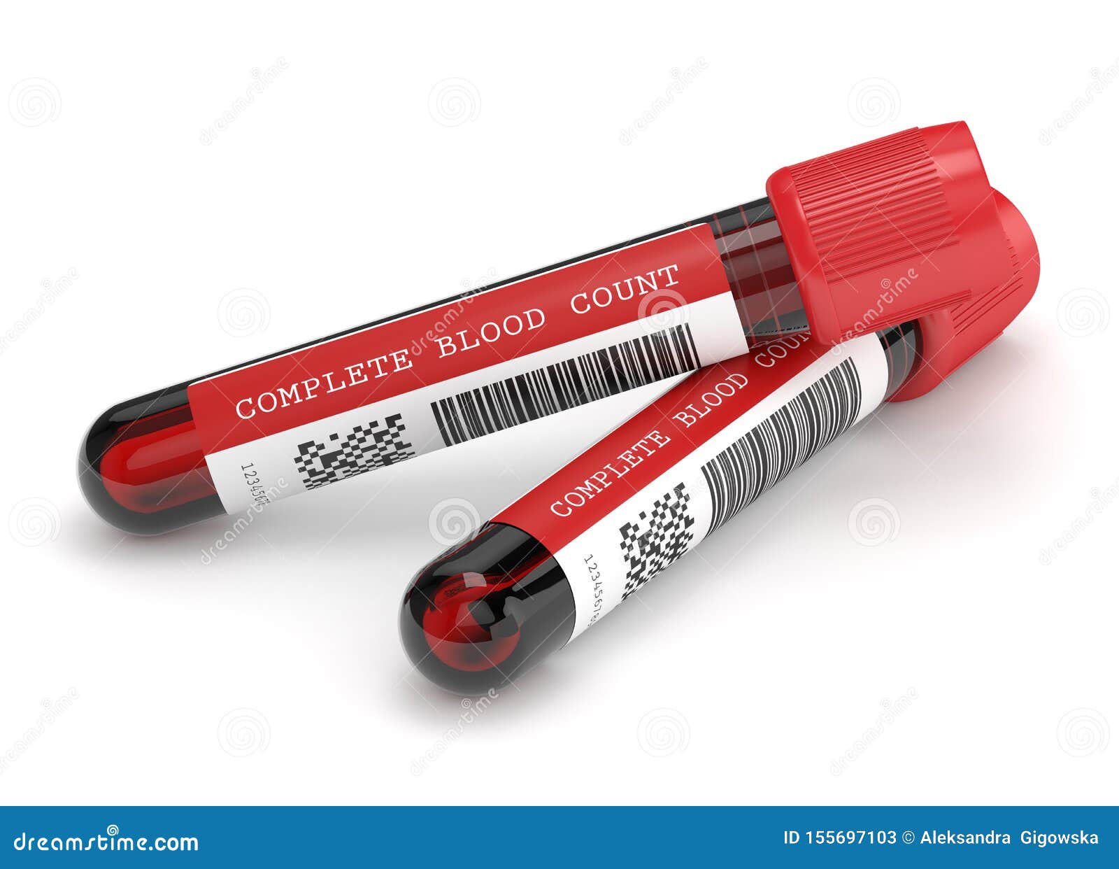 3d Render of CBC Blood Tubes Over White Stock Illustration
