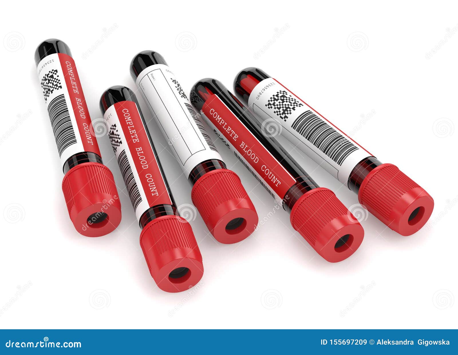 3d Render of CBC Blood Tubes Over White Stock Illustration