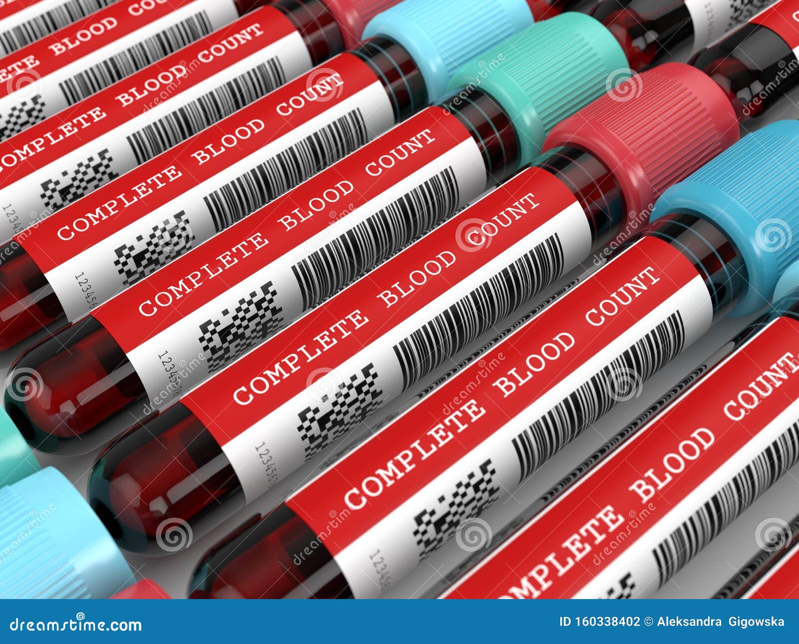3d Render of CBC Blood Tubes in Row Stock Illustration Illustration