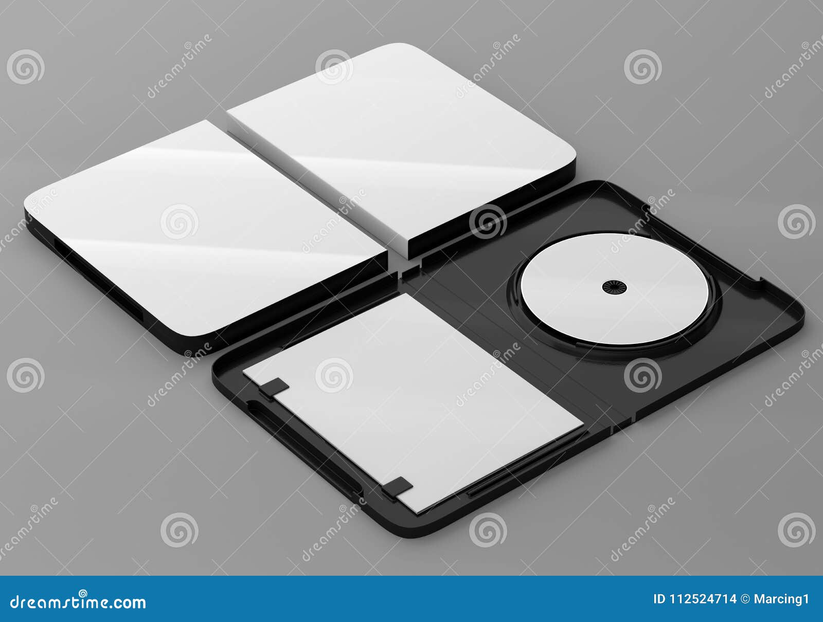 Download CD DVD Disc Plastic Box Mockup. Perspective View. Stock ...