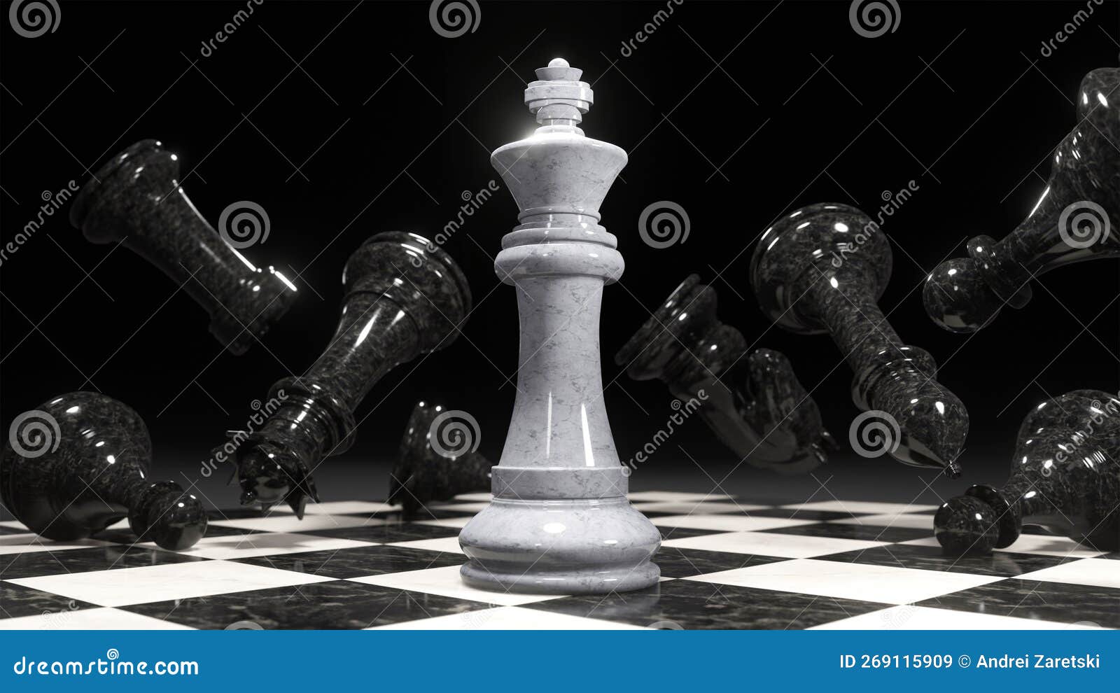 Chess King And Queen On A Black Background 3d Rendering Wallpaper