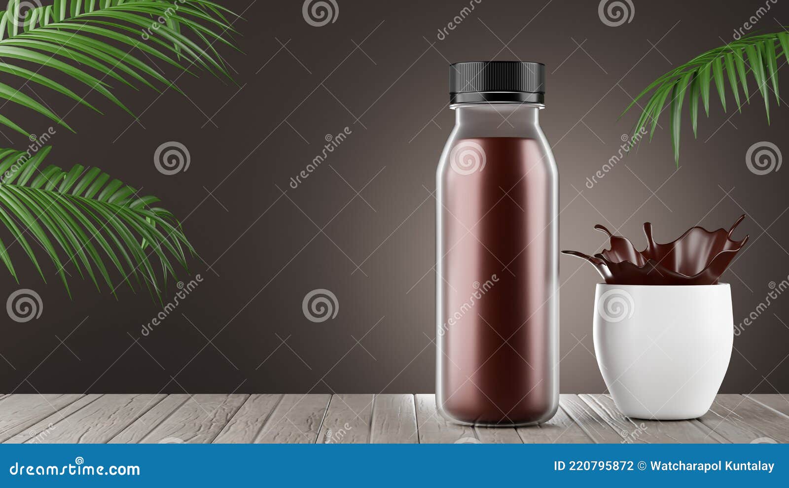 Coffee Bottle with Cup for Mockup Branding Stock Illustration