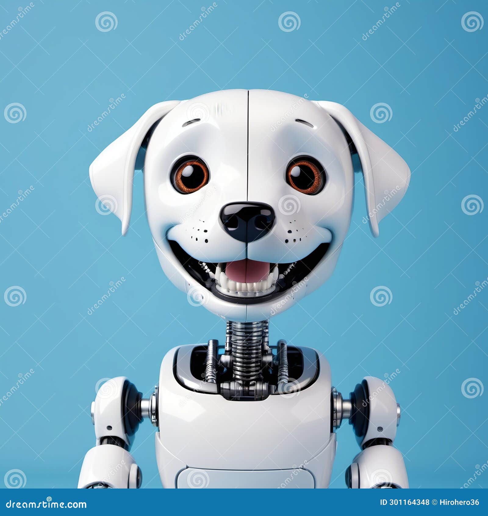 3d render of a cute labrador puppy robot, ai generated