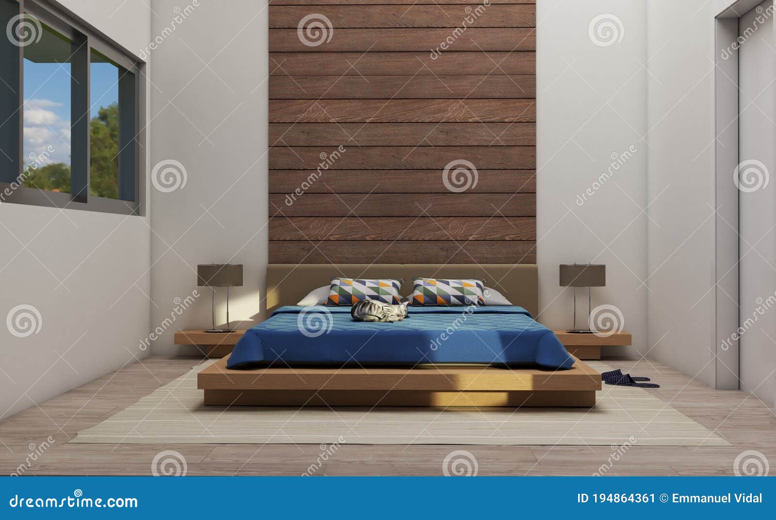 nordic main bedroom 1 3d rendering 3d 