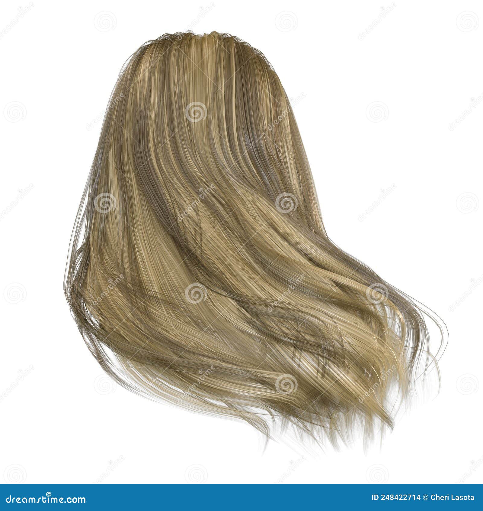 3d Render Blonde Straight Hair Horns Stock Illustration 2308715319