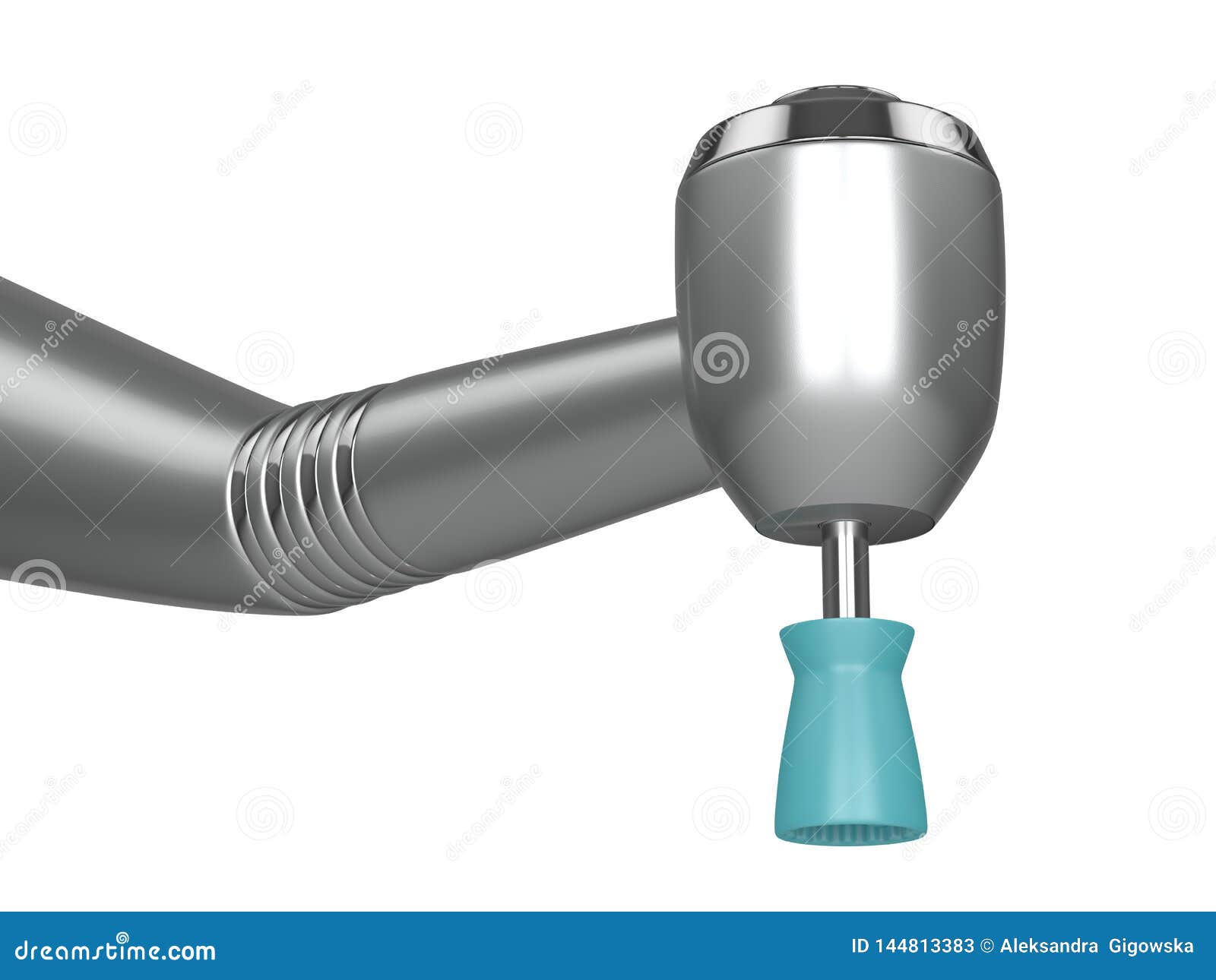 3d Render Dental Handpiece and Polishing Prophy Cup Stock Illustration
