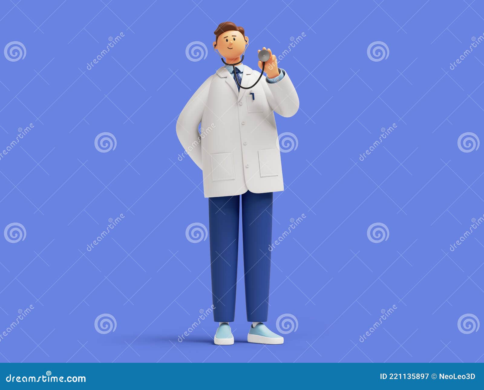 Blue Haired Doctor Cartoon Character - wide 9