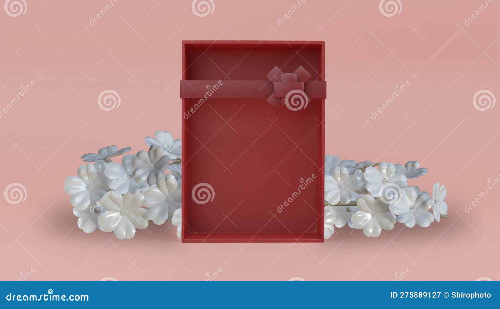 3D Render Empty Elegant Gift Box Stock Illustration Illustration of