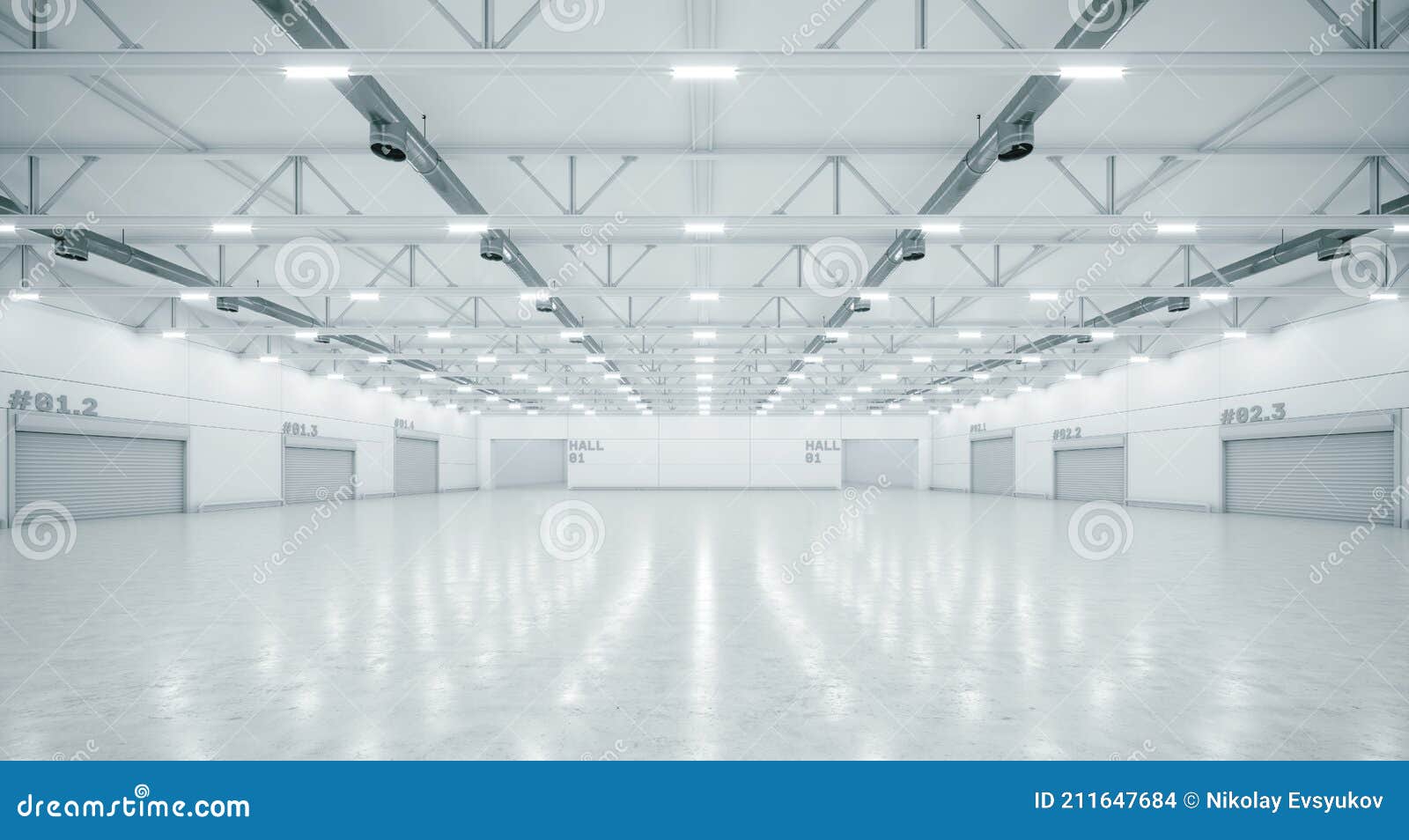 3D Render of Empty Exhibition Space. Backdrop for Exhibitions and ...