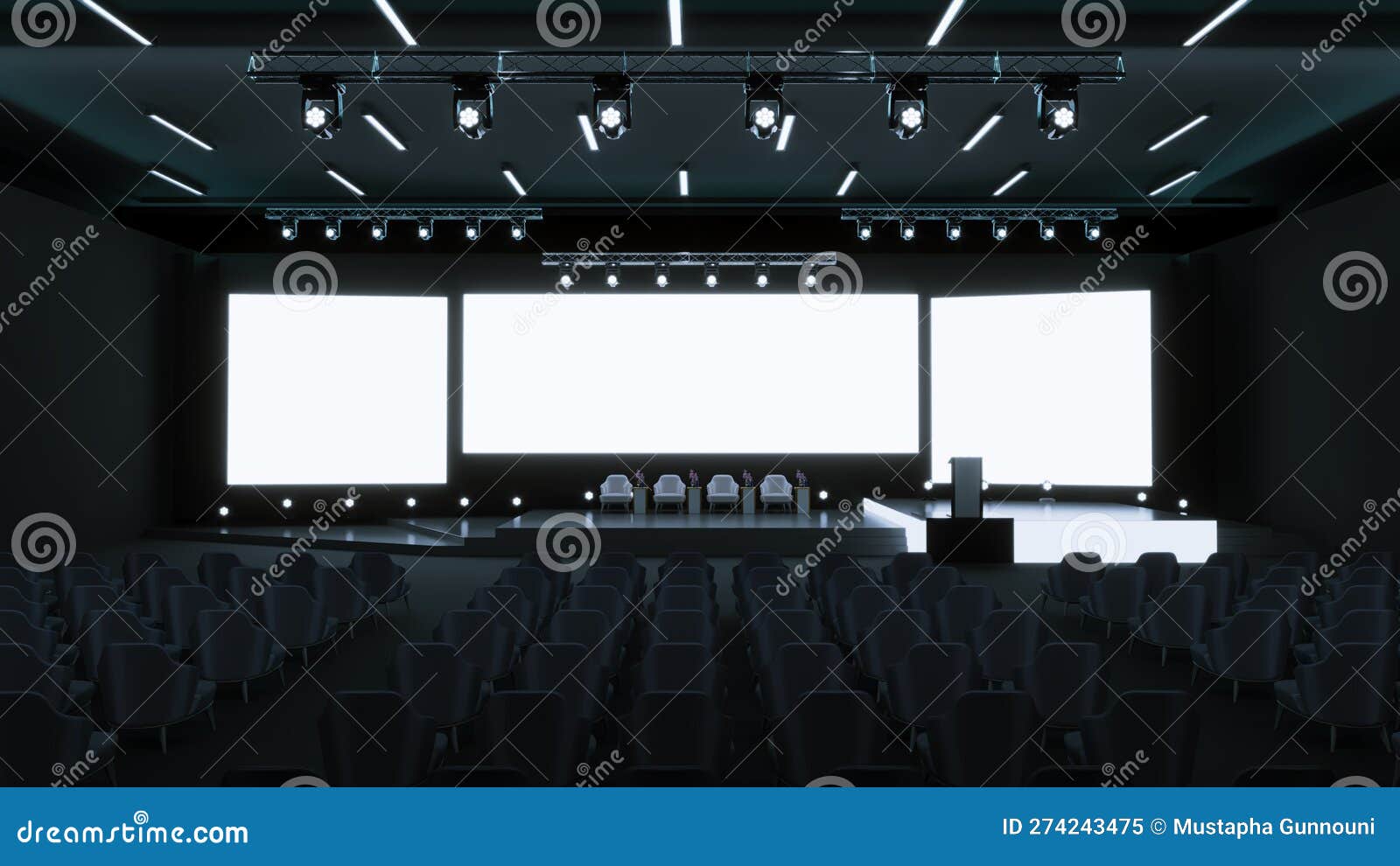 empty stage  for mockup, stage event with led screen