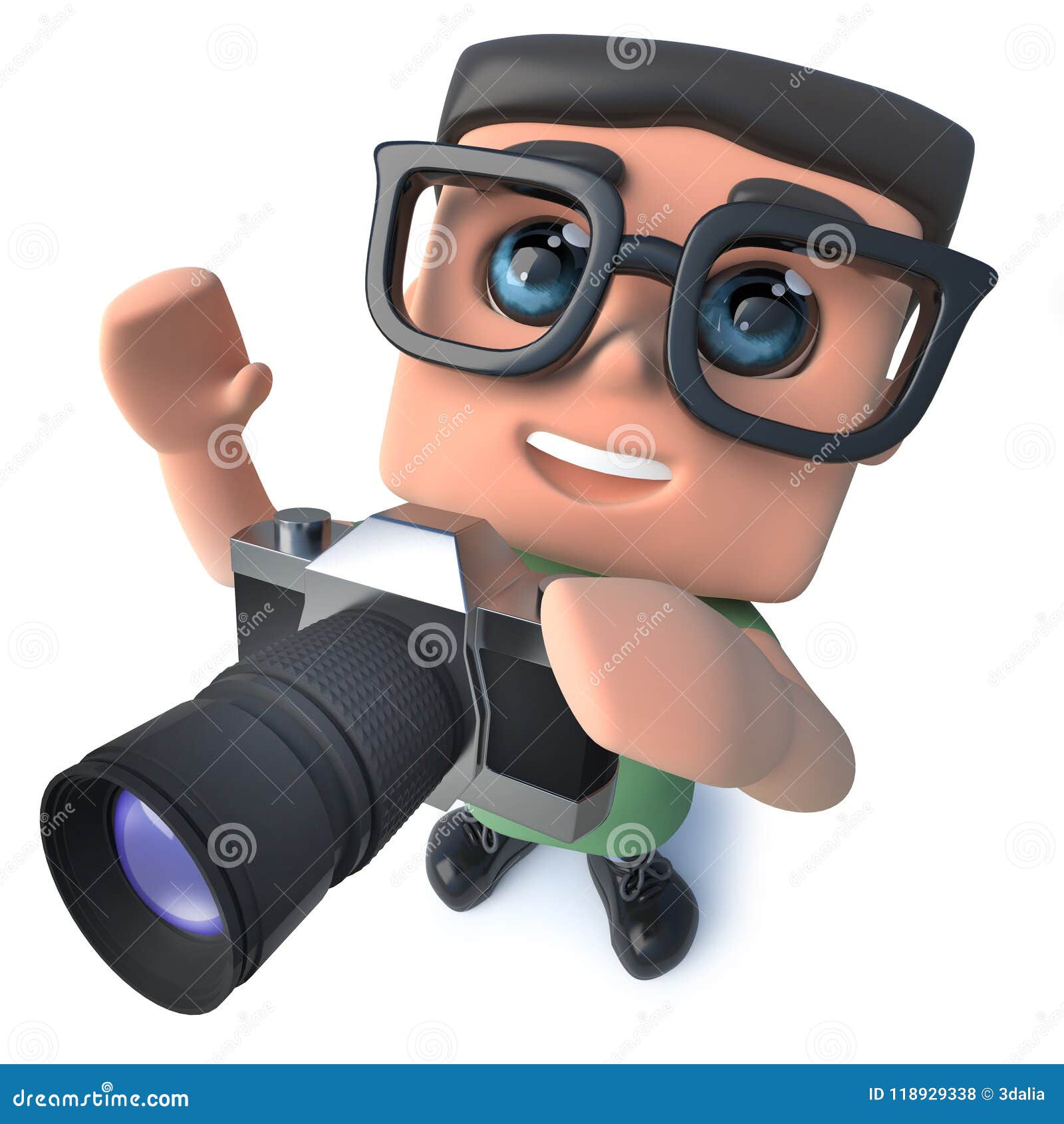 3d Funny Cartoon Nerd Geek Character Taking a Photo with a Camera Stock  Illustration - Illustration of element, artwork: 118929338