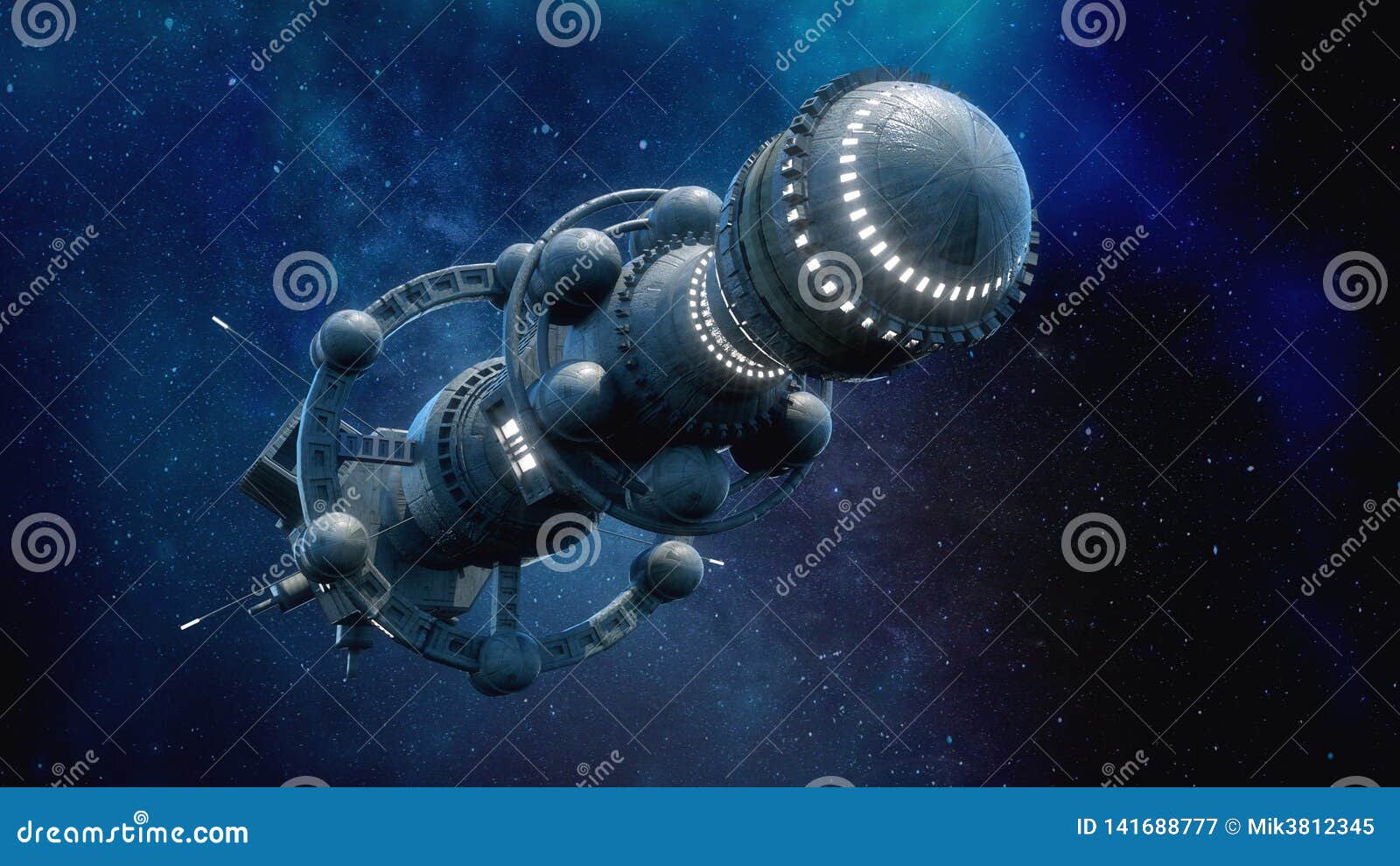 Futuristic Spaceship Concept Stock Illustration