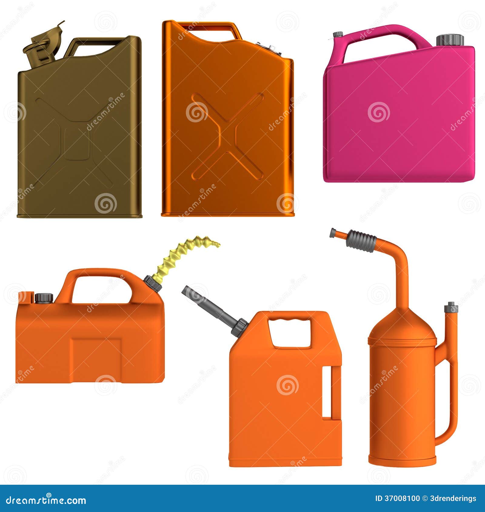 3d render of gas cans stock illustration. Illustration of fuel 37008100