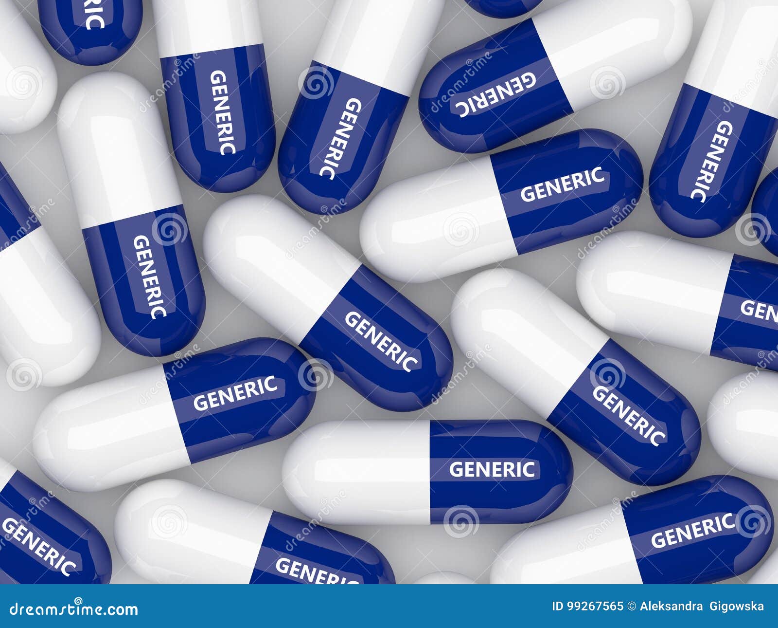 3d render of generic drug pills