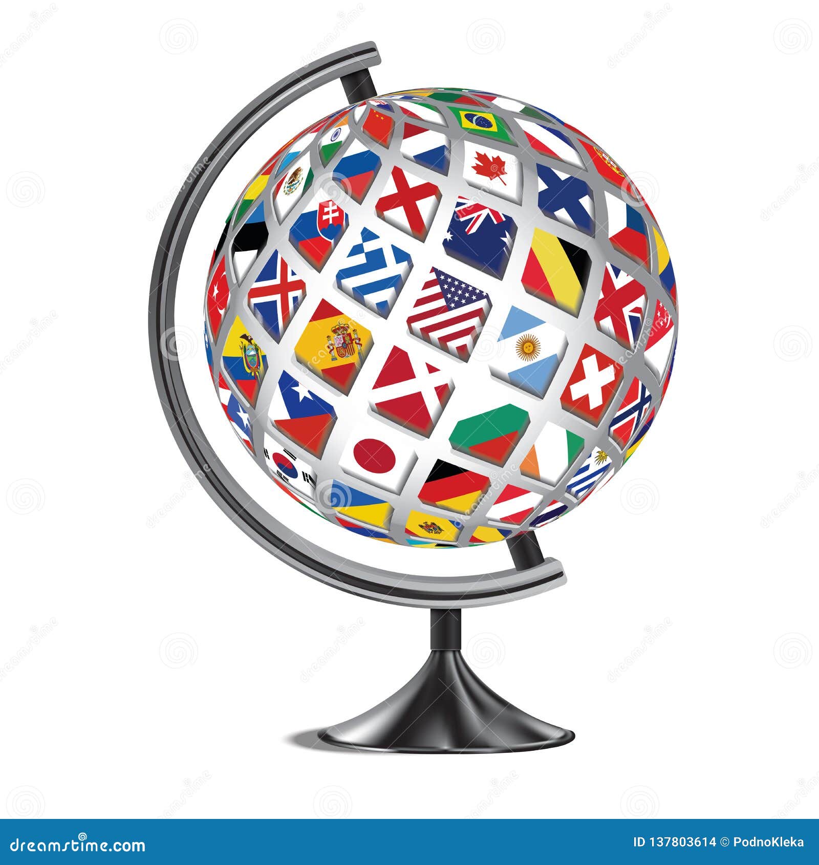 Download 3D Globe World Countries Flag Style Globe Vector Symbol ...